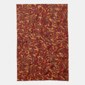 オレンジ色と珊瑚のような壁のテクスチャ キッチンタオル (縦)