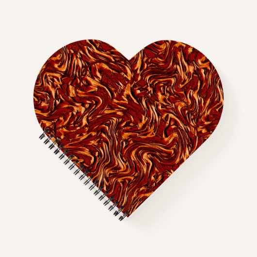 オレンジ色と珊瑚のような壁のテクスチャ ノートブック (正面)