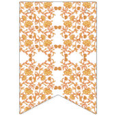 オレンジ色と白の壁紙とフローラデザイン バンティングフラッグ (第2の旗)