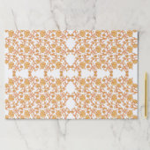オレンジ色と白の壁紙とフローラデザイン ペーパーパッド (インサイチュ)