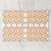 オレンジ色と白の壁紙とフローラデザイン ペーパーパッド (正面)