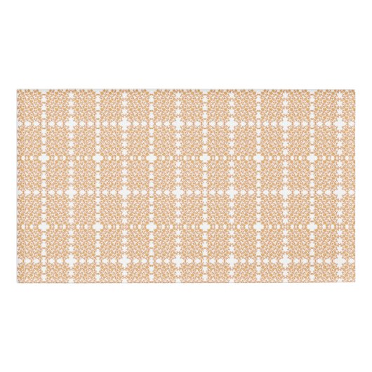 オレンジ色と白の壁紙とフローラデザイン 名札 (正面)