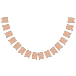 オレンジ色と白の幾何学模様 バンティングフラッグ