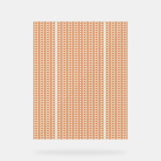 オレンジ色と白ストライプの色の背景 アクリルサイン (正面)