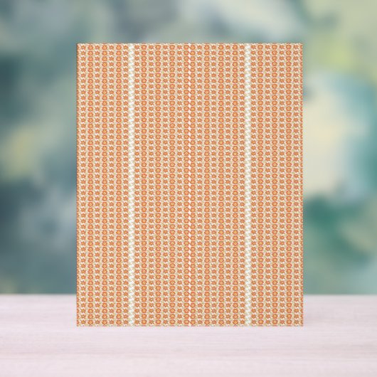 オレンジ色と白ストライプの色の背景 アクリルサイン (ニュートラル)