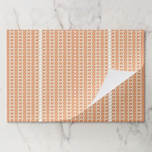 オレンジ色と白ストライプの色の背景 ペーパーパッド (折り畳み)