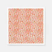 オレンジ色と白ヒョウ印刷 スタンダードカクテルナプキン (正面)
