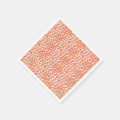 オレンジ色と白ヒョウ印刷 スタンダードカクテルナプキン (角)