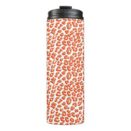オレンジ色と白ヒョウ印刷 タンブラー