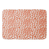 オレンジ色と白ヒョウ印刷 バスマット (正面)