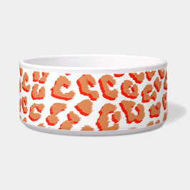 オレンジ色と白ヒョウ印刷 ボウル