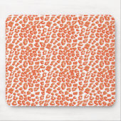 オレンジ色と白ヒョウ印刷 マウスパッド (正面)