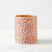 オレンジ色と白ヒョウ印刷 マグカップ (中央)