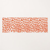 オレンジ色と白ヒョウ印刷 ヨガマット (正面(横))