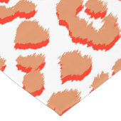 オレンジ色と白ヒョウ印刷 ロングテーブルランナー (コーナー)