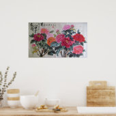 オレンジ色と紅色の色合い ポスター (キッチン)