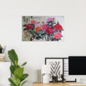 オレンジ色と紅色の色合い ポスター (ホームオフィス)