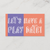 オレンジ色と紫の色のブロックよくはしゃぐ遊の日付 コーリングカード (正面)