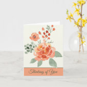 オレンジ色と緑の水色のフローラはカスタマイズ不可 カード (黄色い花)