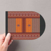 オレンジ色と茶色のクロスステッチ模様 アクリル招待状 (インサイチュ (ポータブル))