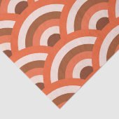 オレンジ色と茶色日本のの波のパターン 薄葉紙 (詳細)