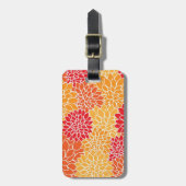 オレンジ色と赤い花が咲く ラゲッジタグ (正面縦)