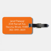 オレンジ色と赤い花が咲く ラゲッジタグ (裏面横)