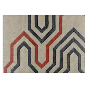 オレンジ色と青のグラフィック線 カッティングボード