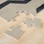 オレンジ色と青のグラフィック線 ジグソーパズル (側面)