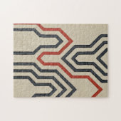 オレンジ色と青のグラフィック線 ジグソーパズル (横)