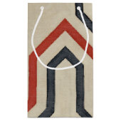 オレンジ色と青のグラフィック線 スモールペーパーバッグ (裏面)