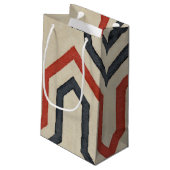 オレンジ色と青のグラフィック線 スモールペーパーバッグ (裏面アングル)