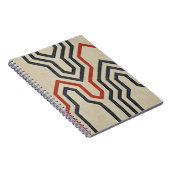 オレンジ色と青のグラフィック線 ノートブック (右側)