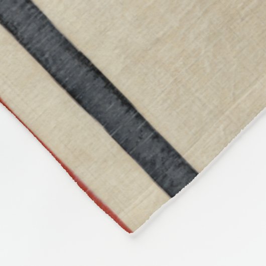 オレンジ色と青のグラフィック線 フリースブランケット (角)