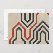 オレンジ色と青のグラフィック線 ポストカード (正面/裏面)