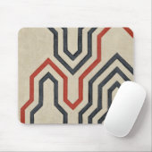 オレンジ色と青のグラフィック線 マウスパッド (マウス)