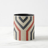 オレンジ色と青のグラフィック線 マグカップ (中央)