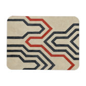 オレンジ色と青のグラフィック線 マグネット (横)