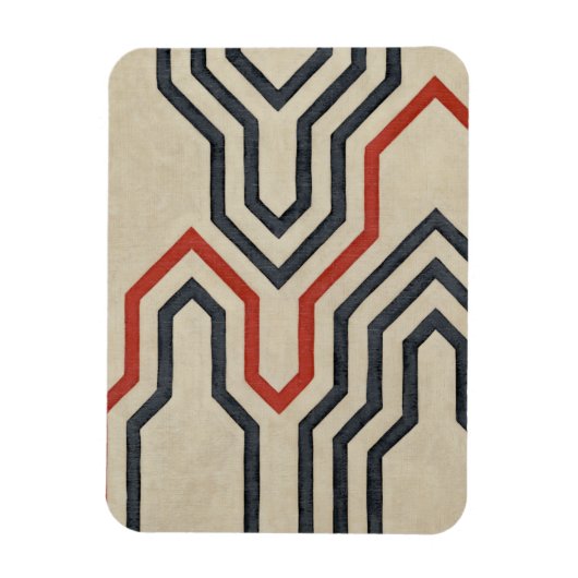 オレンジ色と青のグラフィック線 マグネット (縦)