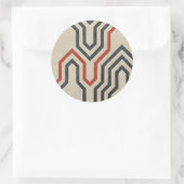 オレンジ色と青のグラフィック線 ラウンドシール (バッグ)