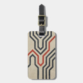 オレンジ色と青のグラフィック線 ラゲッジタグ (正面縦)