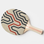 オレンジ色と青のグラフィック線 卓球ラケット (横)