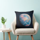 オレンジ色と青の惑星 クッション (椅子)