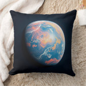 オレンジ色と青の惑星 クッション (ブランケット)