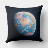 オレンジ色と青の惑星 クッション (裏面)