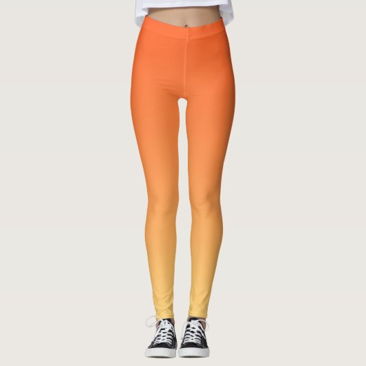 オレンジ色と黄色のグラデーション背景 レギンス (正面)