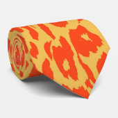 オレンジ色と黄色のヒョウのプリントスキン ネクタイ (ロール)