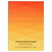 オレンジ色と黄色のポリゴンクリップボード クリップボード (裏面)