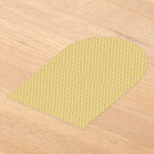 オレンジ色と黄色の円の背景 アクリル招待状 (レイダウン)