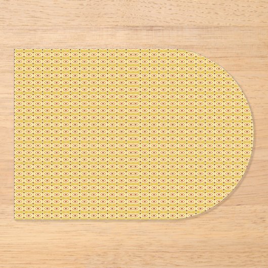 オレンジ色と黄色の円の背景 アクリル招待状 (正面)